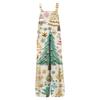 Women's Casual Jumpsuit Sleeveless Christmas Printed Cotton Jumpsuit