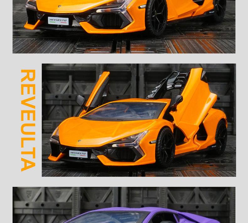 Caipo 88737 Lamborghini Aventador Alloy Model Car with 3 Opening Doors - Pull Back Toy for Kids