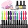 Limegril Nail Gel Manicure Set 18pcs Lamp Gel Tool Kit For Nail Art UV Lamp Permanent Nail Gel Polish Set With Base Top Coat Set