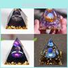 Resin Art Crystal Ball Pyramid Home Decor With Modern Minimalist Style For Living Room Display
