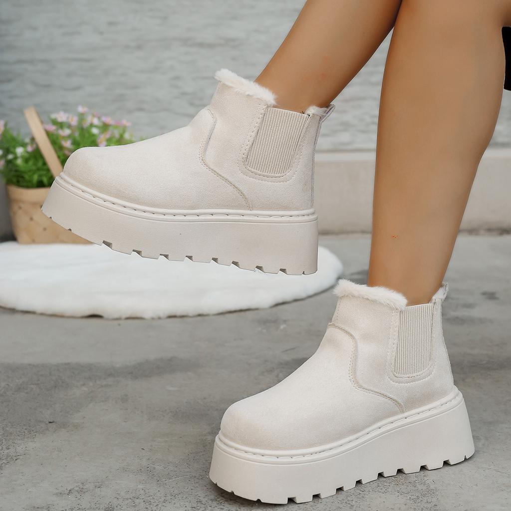 Foreign Trade Thick-soled Snow Boots for Women's Winter New Thickened and Velvet Fashion Warm One-pedal Short Boots Cotton Shoes for Women