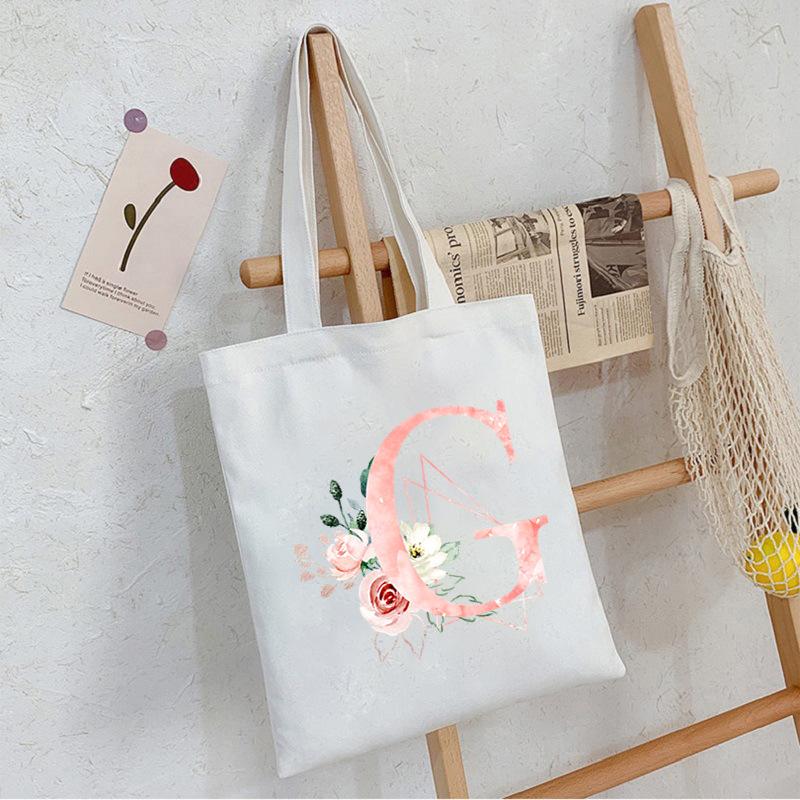 Alphabet Letter A-Z Printed Shoulder Bag Female Casual Student Crossbody Bag Large Capacity