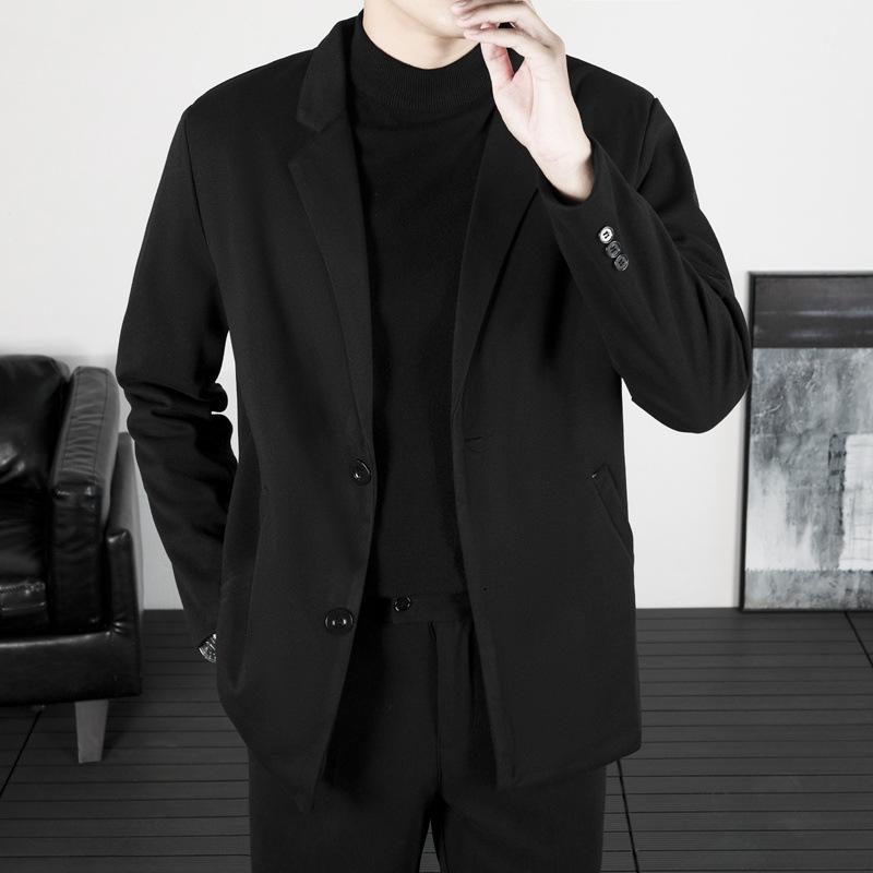 Men's Trendy Harajuku Long Sleeve Notch Lapel Casual Suit Coat for Autumn/Winter