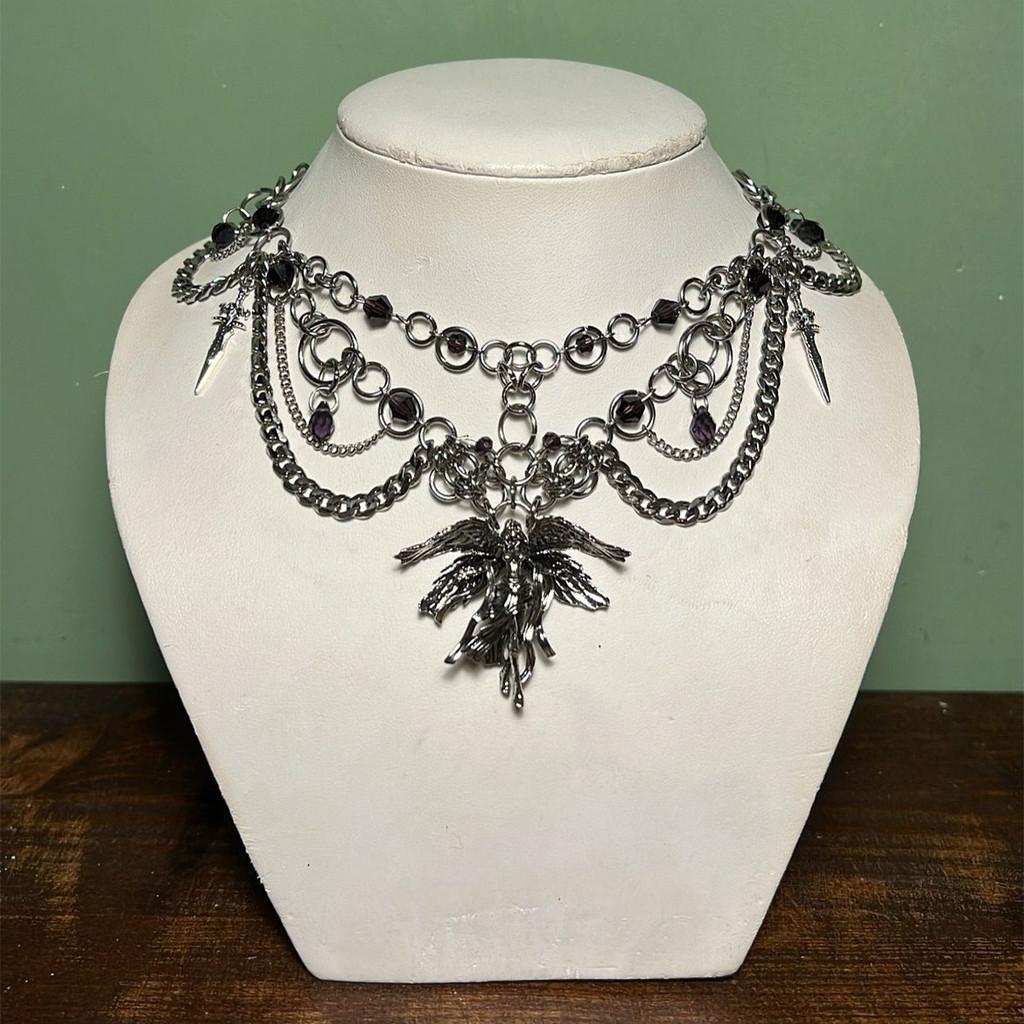 Geometriskt legeringshängehalsband för kvinnor Halloweenfestival modesmycken