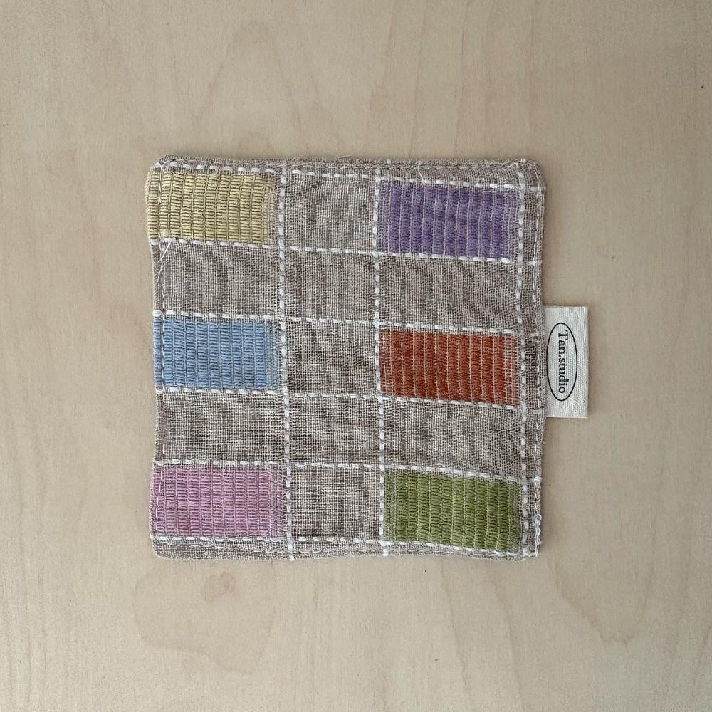

Retro Colored Water Cup Mat Cotton Quilted Fabric Coaster Decorative Western Food Mats Home Decor