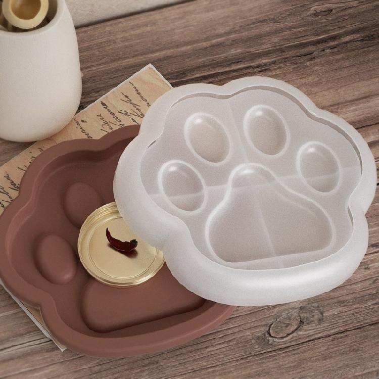 Silicone Hand-Making Molds Cats Paws Shape Trays Moulds Jewelry Dish Molds Silicone Texture Present for Art Enthusiasts