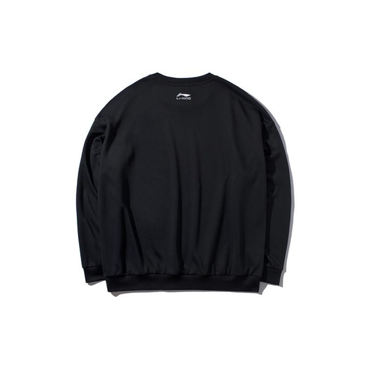 Li Ning Sweatshirts Men's Standard Black Crew Neck Moderate Regular AWDP735-1
