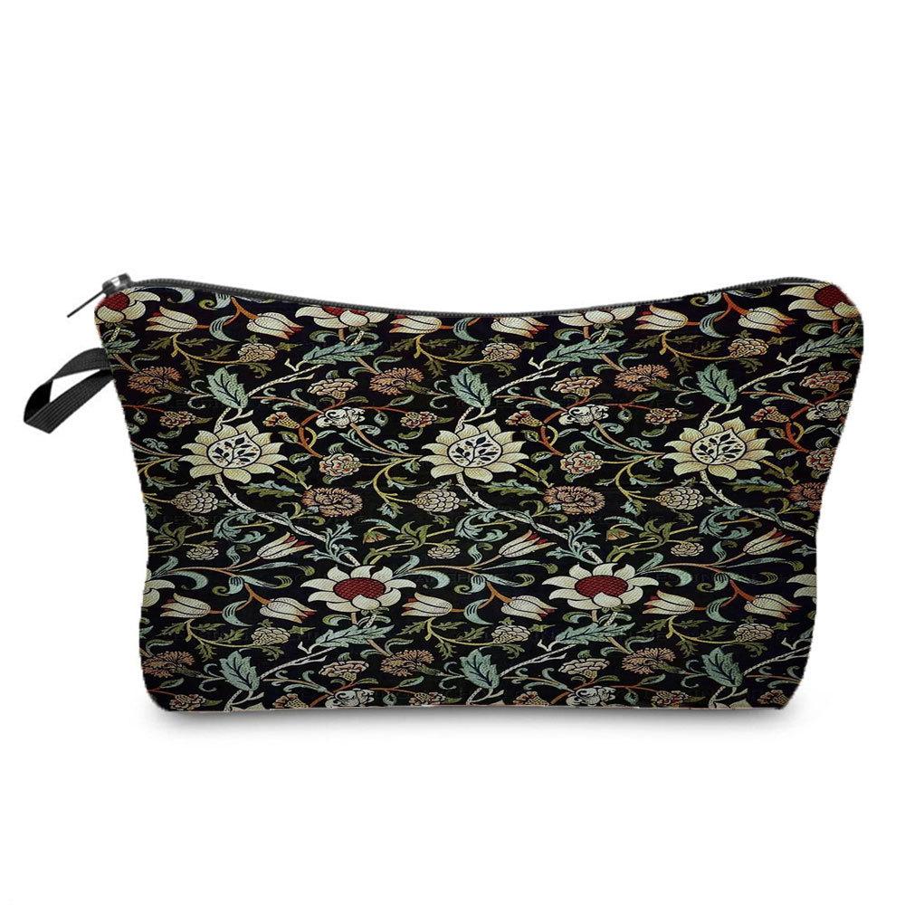 Women Flower Print Cosmetic Bag Toiletries Organize Travel Storage Case 6694