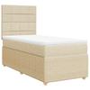 Box Spring Bed with Mattress Cream 90 X 200 Cm Fabric
