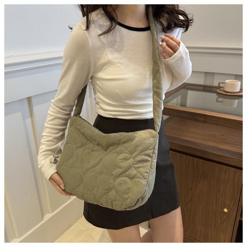 Damenhandtasche mit großer Kapazität, rautenförmige Wolke, plissierte Knödel-Großtasche, Herbstneuheit, lässige Umhängetasche, Messenger Bag