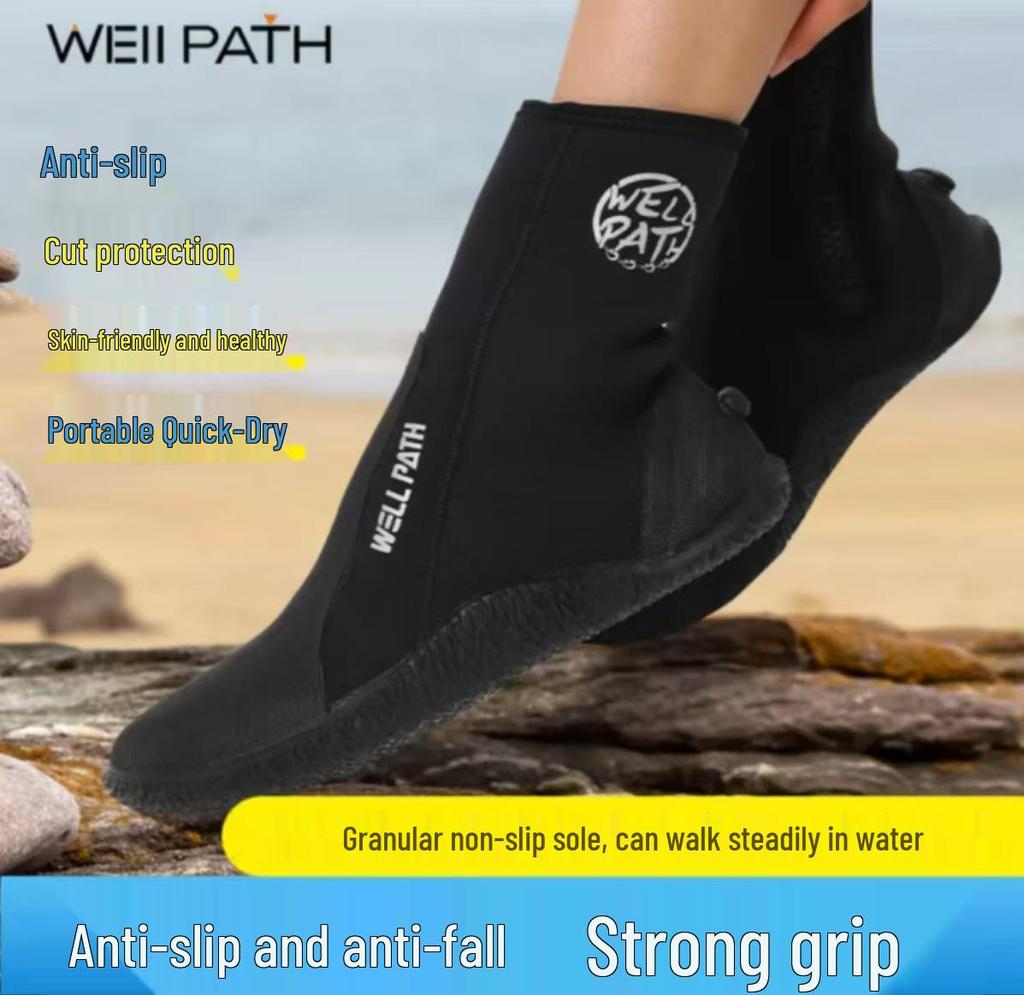 Unisex 5mm High-Top Diving Boots: Non-Slip, Puncture-Resistant Snorkeling, Surfing, and Canyoneering Shoes