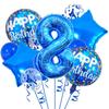 Blue Birthday Balloons Set 32inch Blue Number Stars Foil Ballon Boys Happy Prince Navy Ocean 1st 2nd 3rd 4th Birthday Balloon