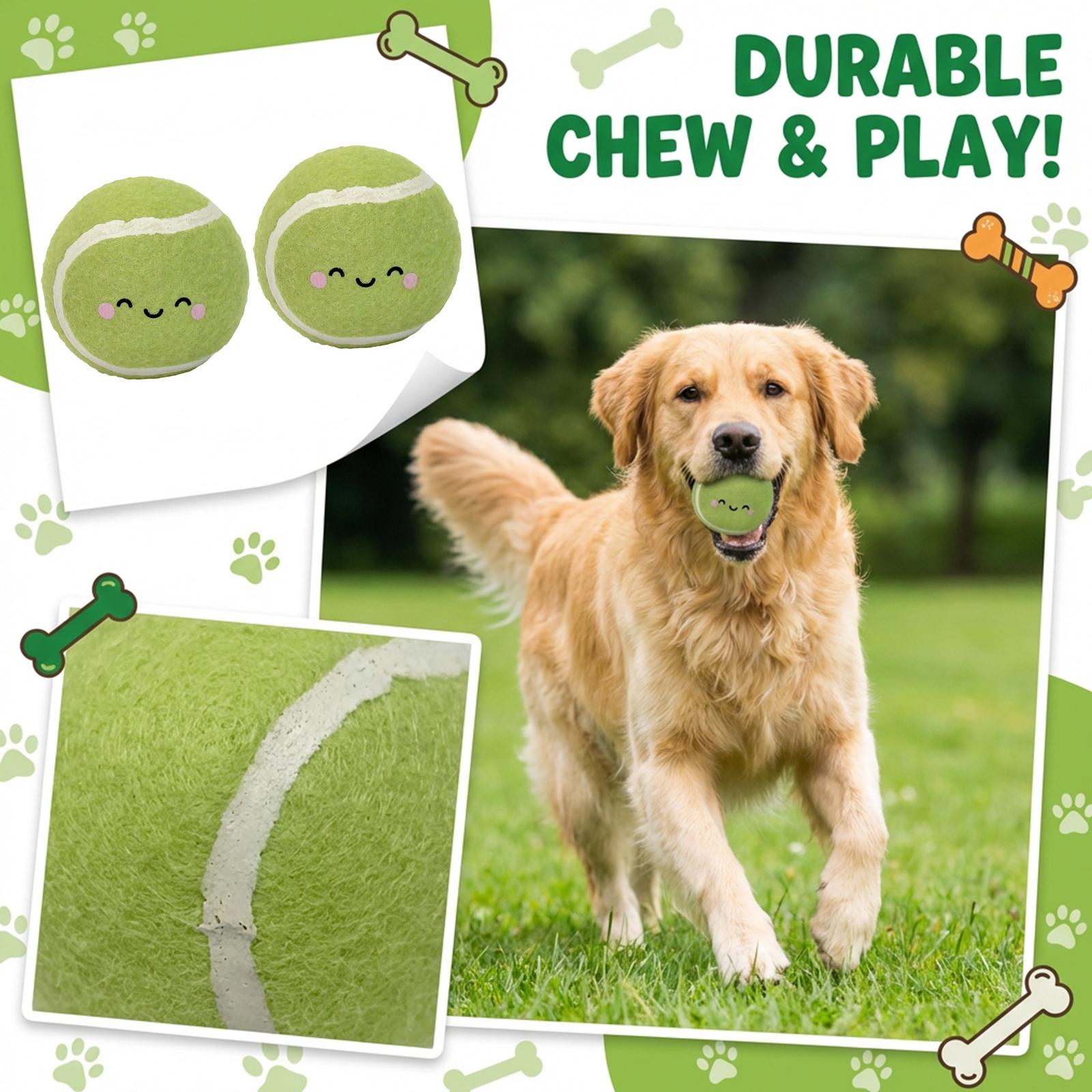 

Dog Chew Toy, Resistant To Biting And Gnawing, For Teeth Cleaning And Grinding; Pet Toy (tennis Ball). One Size