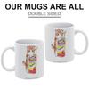 1 Stück 11oz Weiße Keramiktasse Beidseitig bedrucktes Muster Langlebige Kaffeetasse Ideal für Zuhause Büro Geschenk Teilen
