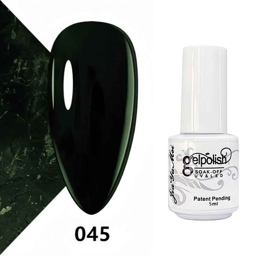 GELPOLISH Nail Art Set: Base, Top Coat, Transparent & White Gel Polishes