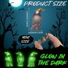 Halloween Decorations Resin Crow Figurine Black Tilted Head Raven Statue Creative Spooky Tabletop Ornament
