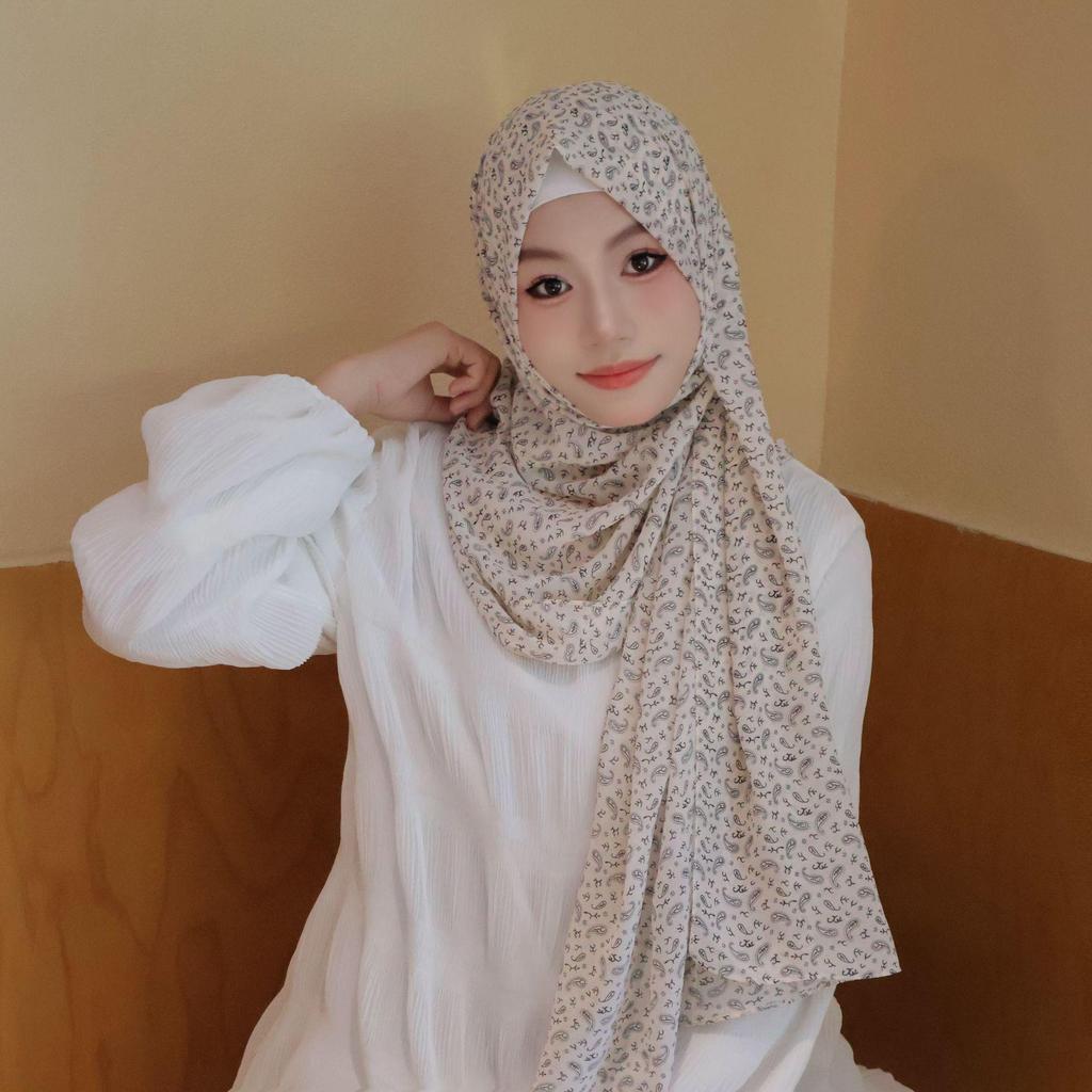 Spring/Summer 2025 Floral Chiffon Scarf Shawl for Sun Protection