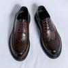 2024 New Leather Shoes Men's British Retro Heightening Platform Men's Shoes Youth Low-top Wedding Leather Shoes Men's 99331-R