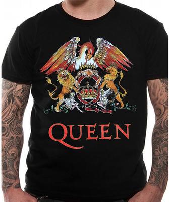 Queen T Shirt Classic Crest Freddie Mercury Logo Black New