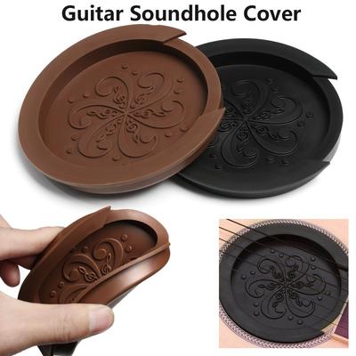 Black Silicone Acoustic Musical Instruments Soundhole Cover Weak Sound Tool Stop Plug Buffer Block