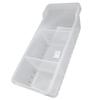 Refrigerator Organizer Bin Clear Storage Bin with 2 Divided Compartments for Kitchen Cabinet OfficeS: 40x16x14.1cm