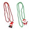 European & American Christmas Drip Oil Beaded Necklace: Cartoon Santa, Wreath & Tree Design for Women