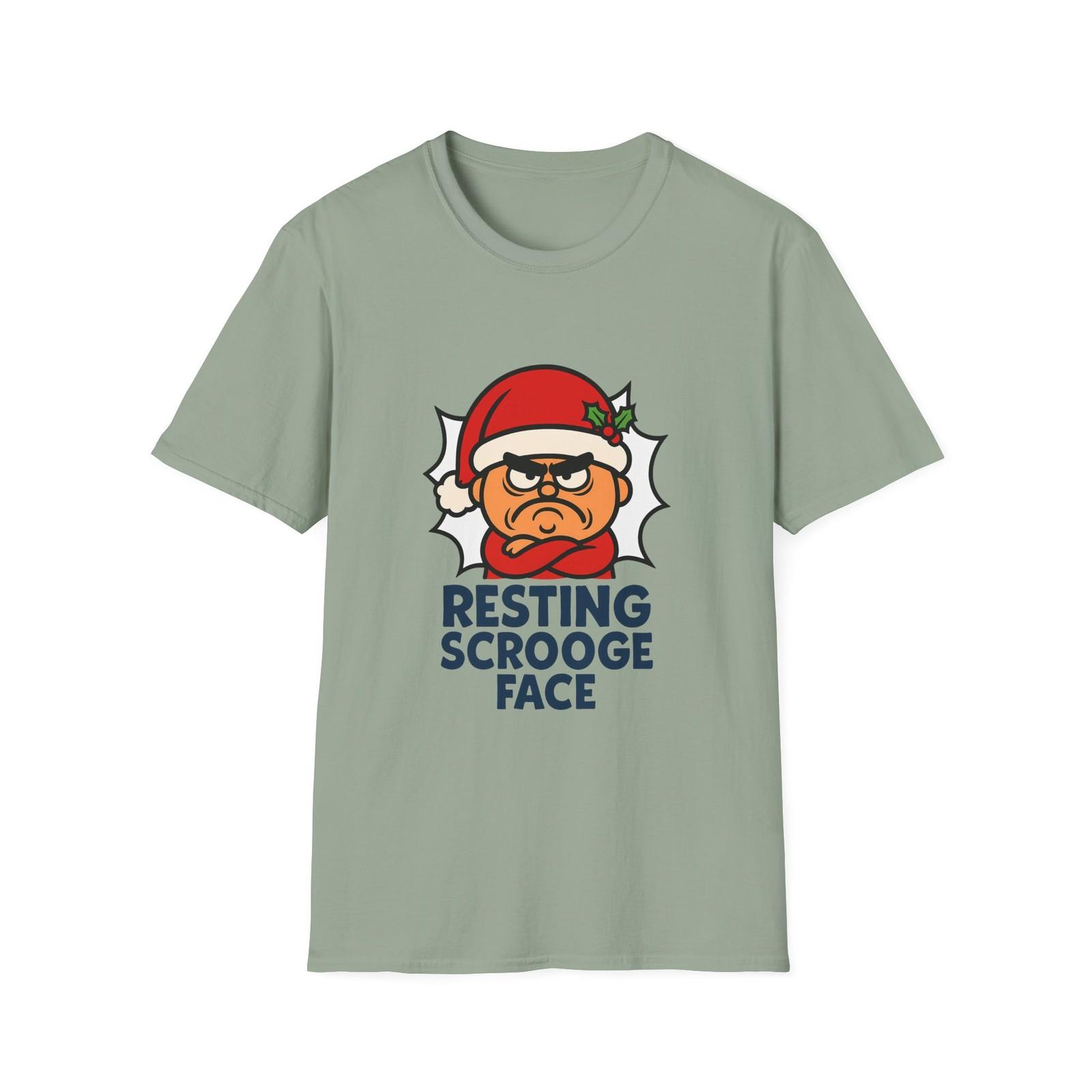 Unisex Softstyle T-Shirt Mens Womens Tees Top Grumpy Cartoon Santa Hat Funny Holiday Christmas L