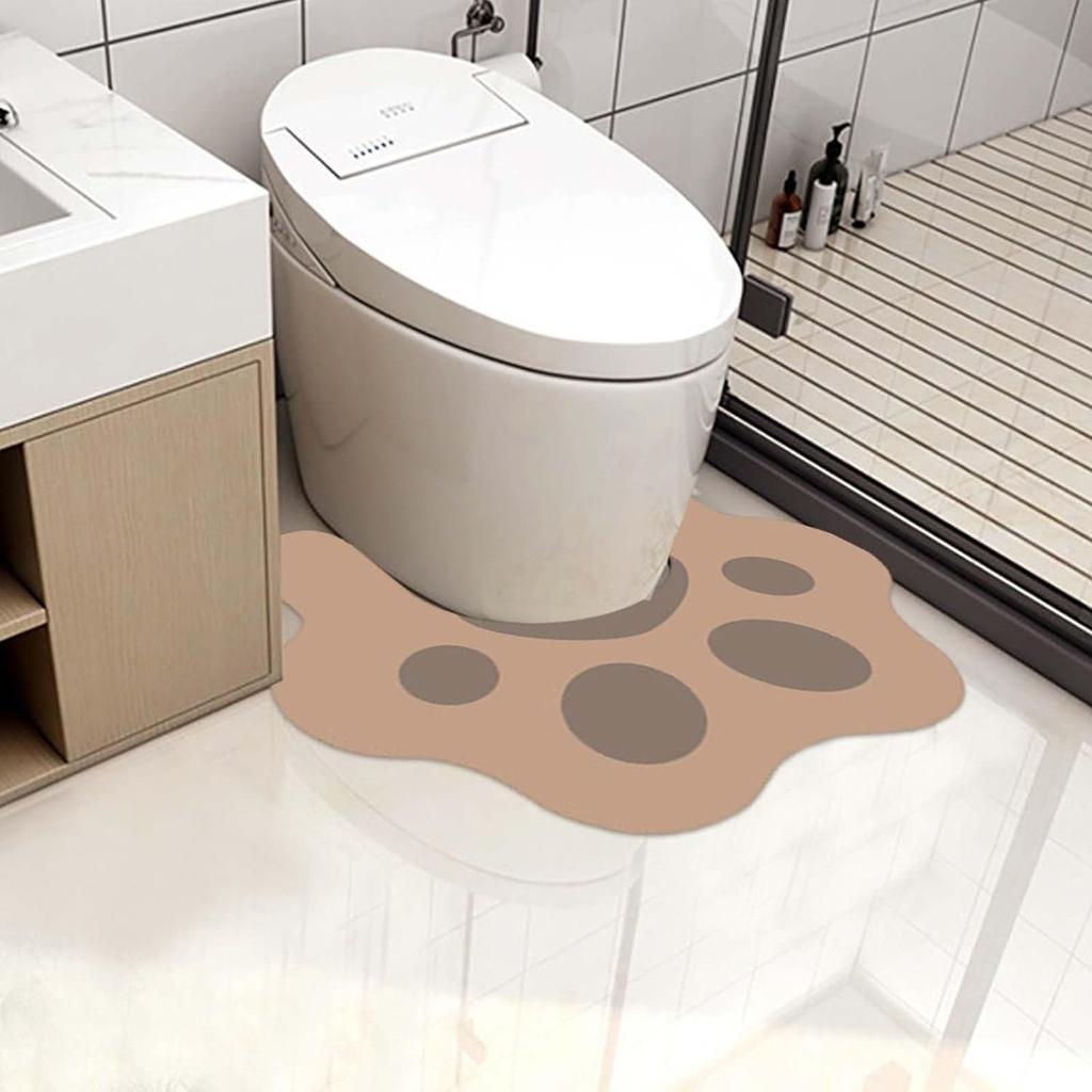 Toilet Rug Mat With Cute Cats Pattern U Shaped Bath Mat Rug Rainproof Bathroom Mat Rug Non Slip  Suitable For Toliet Floor