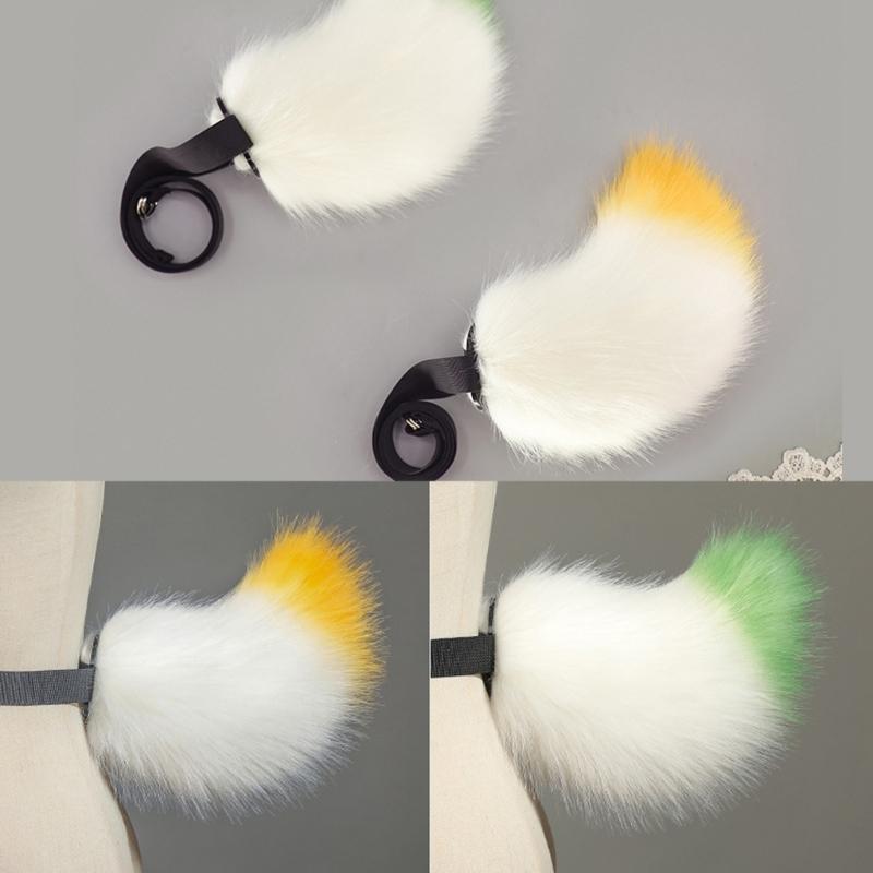 Faux Furs Bunnies Ears Headband Tail Animal Bunnies Costumes for Christmas Halloween Cosplay Party Costume Accessories
