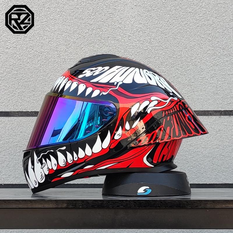 ORZ Motorcycle helmet, men's and women's dual lens full face helmet, motorcycle sports car, all season full face helmet