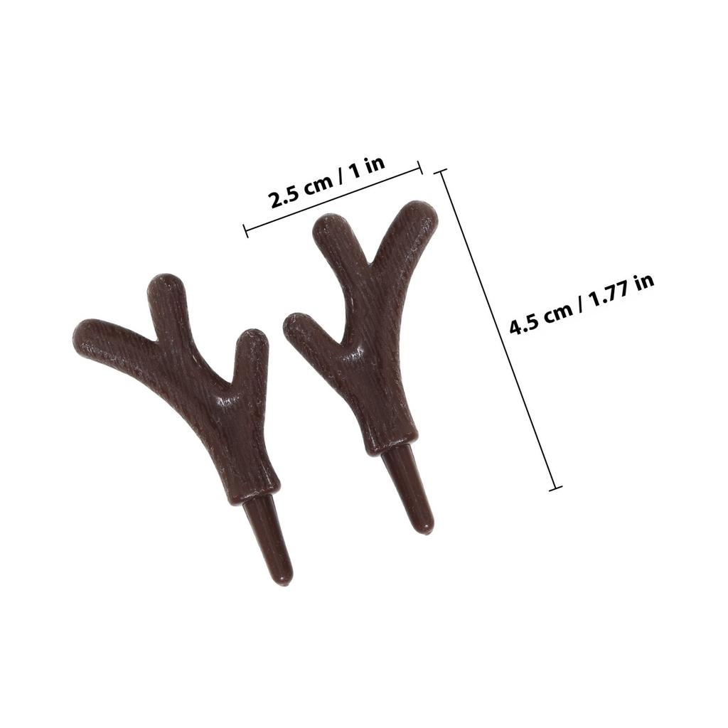 100Pcs Small Realistic Plastic Antlers Christmas DIY Decor Branch Antlers Craft Adornments for Home Office Hotel Party Festive