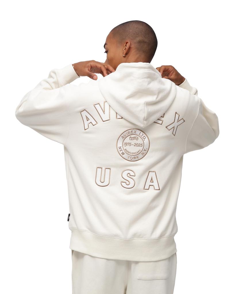 AVIREX 50th VARSITY PARKA men's 2XL off white 783-5231006