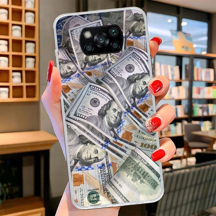 Banknote Dollar Cash Money Cover Phone Case For Xiaomi Poco F7 Ultra X7 X6 X5 Pro M7 Redmi 15C 15 13C 13 12C 12 10C 10 9A 9C 9T