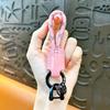 Car Bag Ribbon Hanging Decoration Creative Trend Webbing PU Leather Horseshoe Buckle Keychain Small Pendant Personalized Gifts