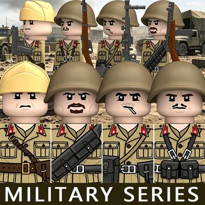 WW2 Military Soldier Figures Building Blocks War Officer Army Warrior Infantry Helmet Gun Accessories Bricks Toys