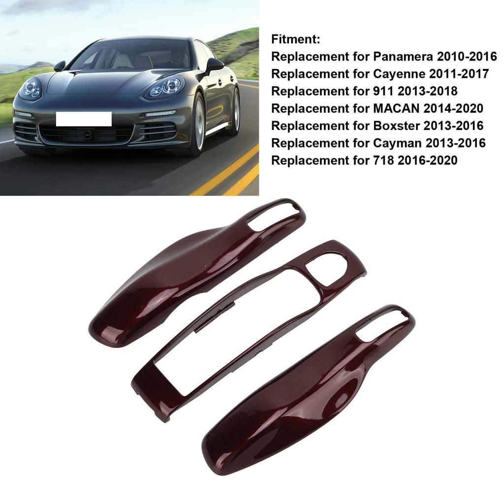 Key Fob Cover Shell Protector Car Modification Replacement for Panamera Cayenne MACAN Boxster Cayman 911 718Redwood