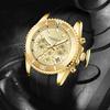 Sport Style Watch for Men Waterproof Chronograph Watch with Mineral Glass, Silicone Band Wristwatch
