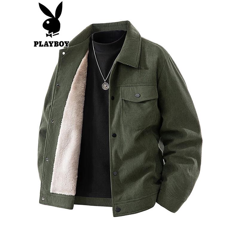Playboy Men s Corduroy Fleece-Lined Jacket XL