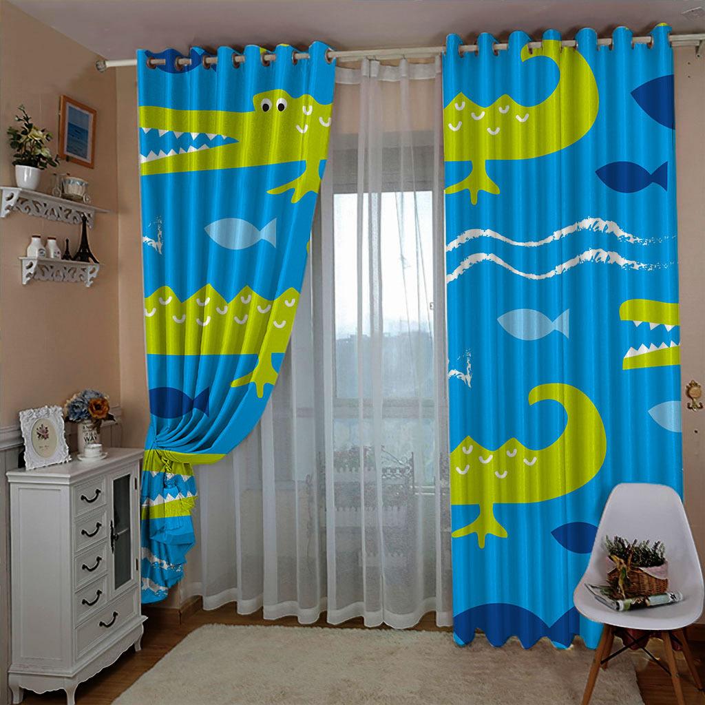 Curtains Polar Bear Elk Penguin Tile Drawing Series 3 Digital Printing High Density Blackout Curtains