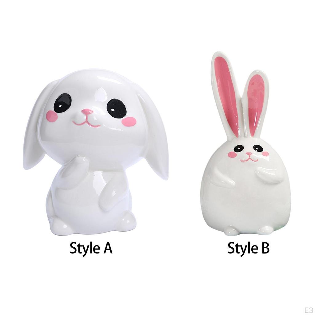 Bunny Bank, Ceramic Figure for Saving Money, Small Sculpture Kids And Adults