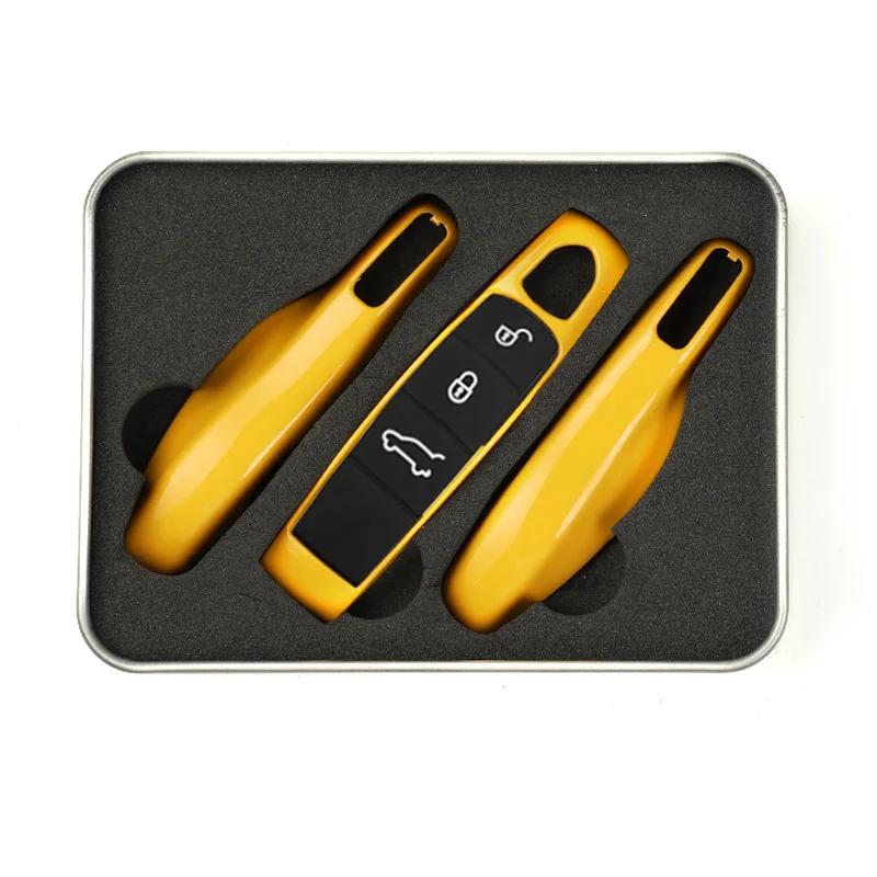 Car Smart Remote Key Case Fob Covers Set Shell for Porsche Panamera Spyder Carrera Macan Boxster Cayman Cayenne 911 970 981 991
