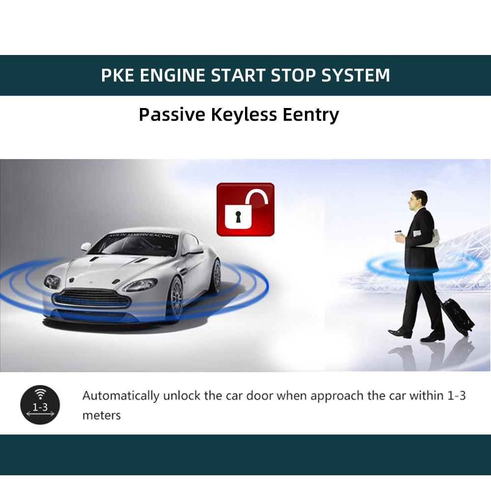 Universal Car Alarm Passive Keyless One Button Starter System Remote Control Set