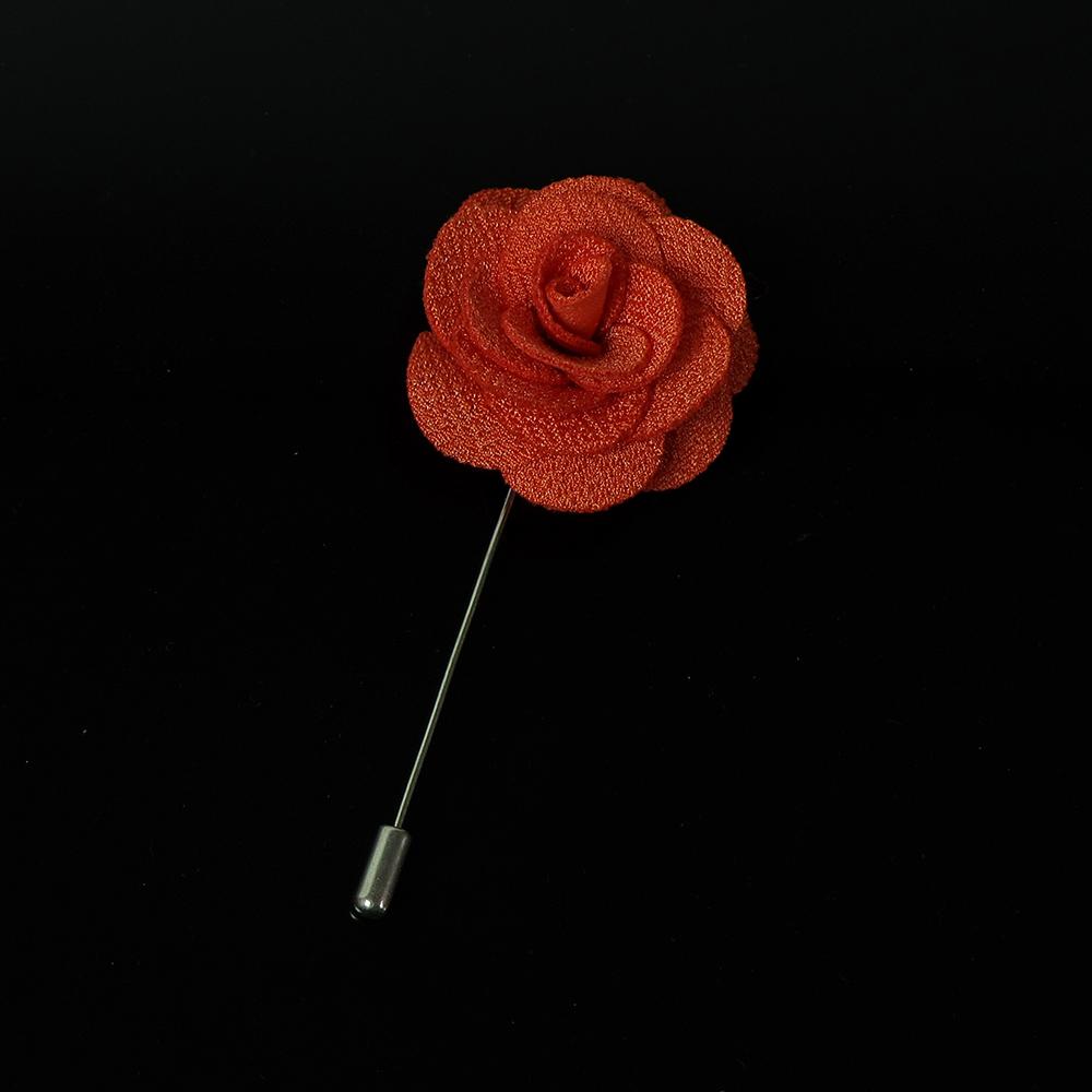 Colorful 4cm Rose Flower Brooches Red Pink Fabric Women Men Coat Pins Groom Wedding Party Breastpin Simple Suit Accessory Gift