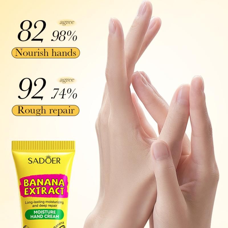 Banana Water Hand Cream 30g SADOER Moisturizing Anti-Dry and Cracking Autumn and Winter Hand Cream