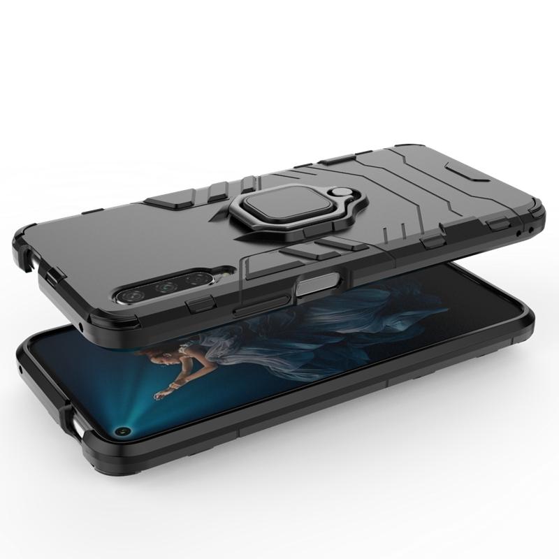 Wstrząsoodporne Etui Ring Armor z Magnetycznym Stojakiem dla Huawei P Smart Pro 2019 Uchwyt Samochodowy Pokrowiec Ochronny dla Huawei P Smart Pro 2019 Etui