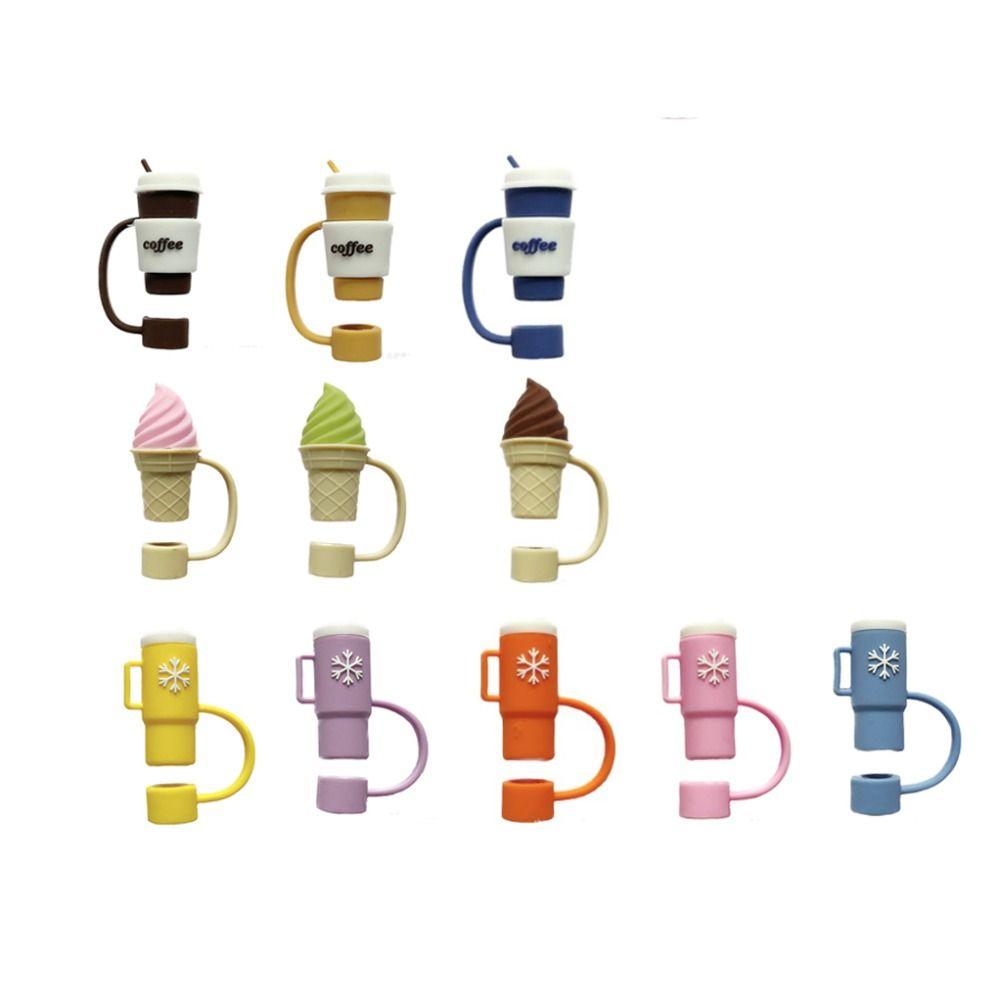 Silicone Straw Topper Splash Proof Straw Dust Cap Drinkware Straw Cover  Straw Decoration