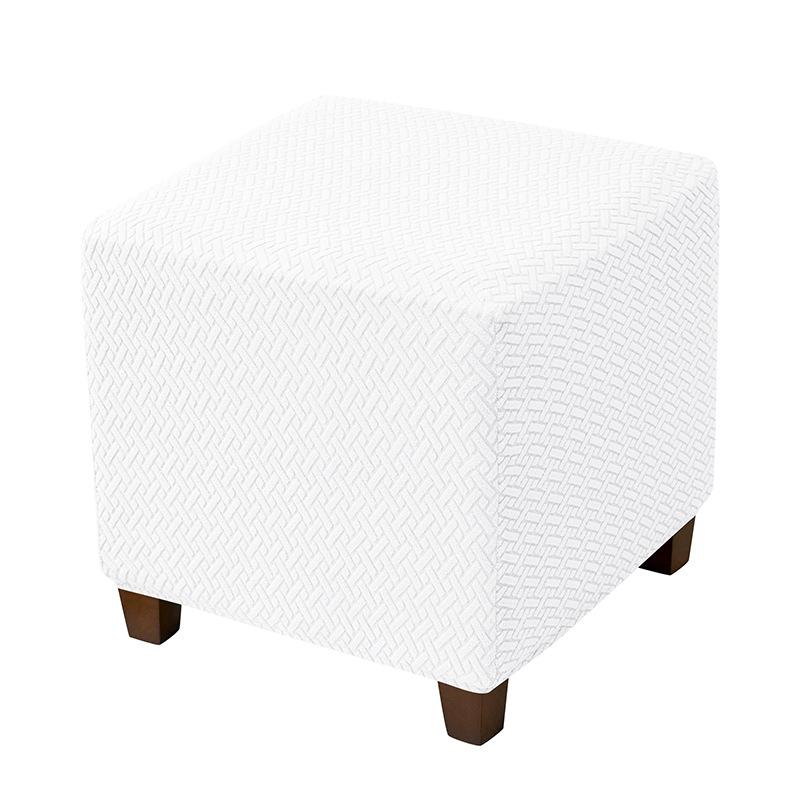 

1PC Stretch Ottoman Slipcover Stool Cover T-shape Jacquard Elastic Square Sofa Footrest Covers for Living Room Office Home Decor 1piece S