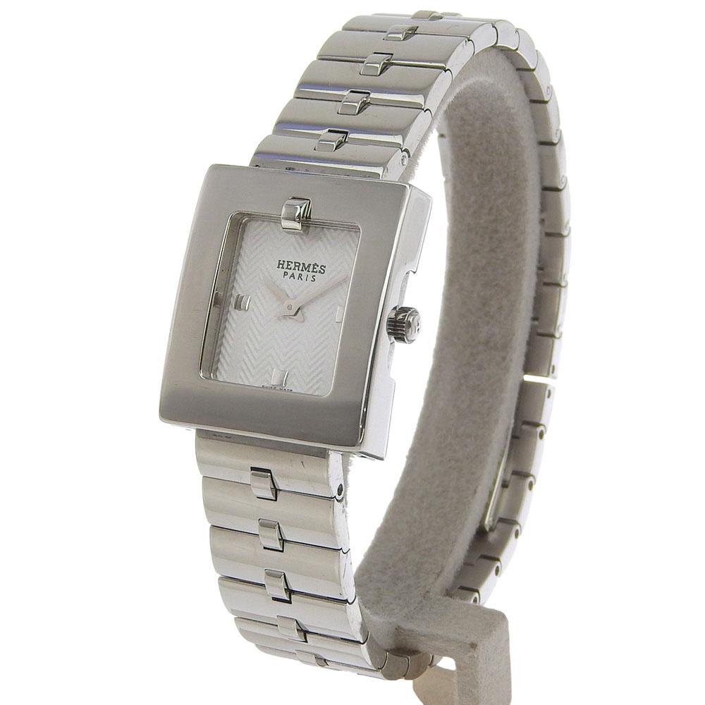 HERMES Belt watch Watches BE1.110 whiteDial Stainless Steel Quartz Analog display Women Used