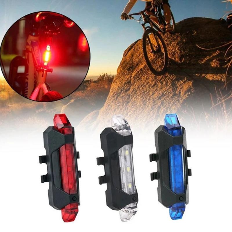 USB Rechargeable Bike Light Set Practical Bicycle-Front Headlight-and Back Taillight Easy to Install Cycling Accessories