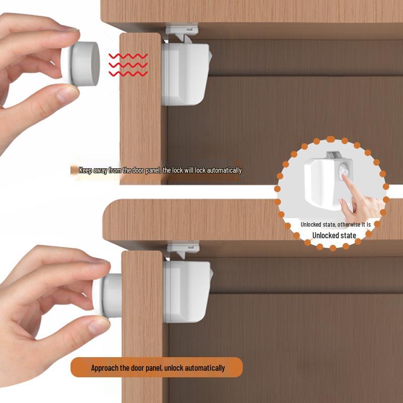 Child Safety Invisible Magnetic Lock for Cabinets & Drawers